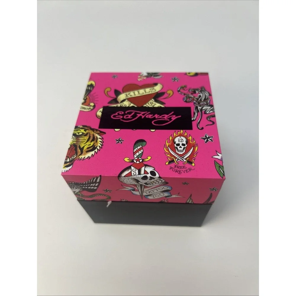 NIB Ed Hardy Women's Gold Crystal Embellished Eagle & Rose Watch ($85 Retail)